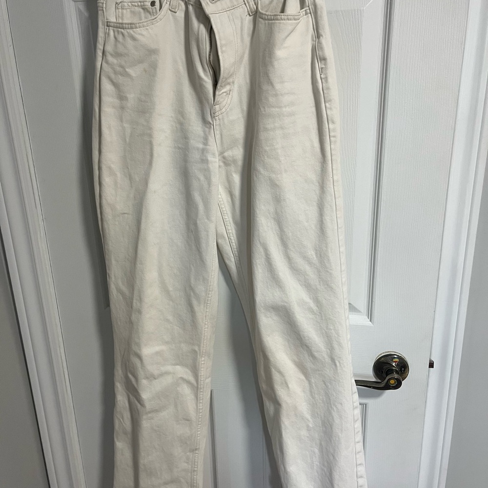 Zara Cream Flare & Wide Leg Jeans